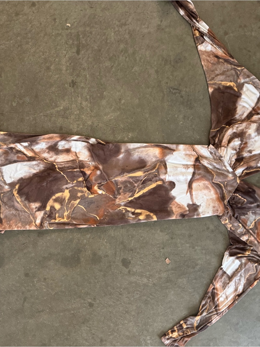 Fashion Nova Brown Marble Print Bandeau Top